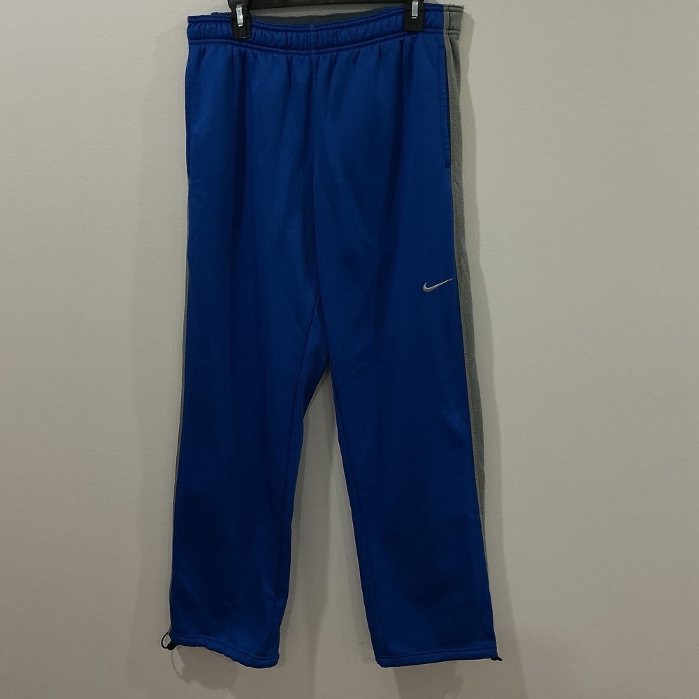 Nike Therma-FIT Men's Blue Fleece Sweatpants Size Large Elastic Waist Activewear